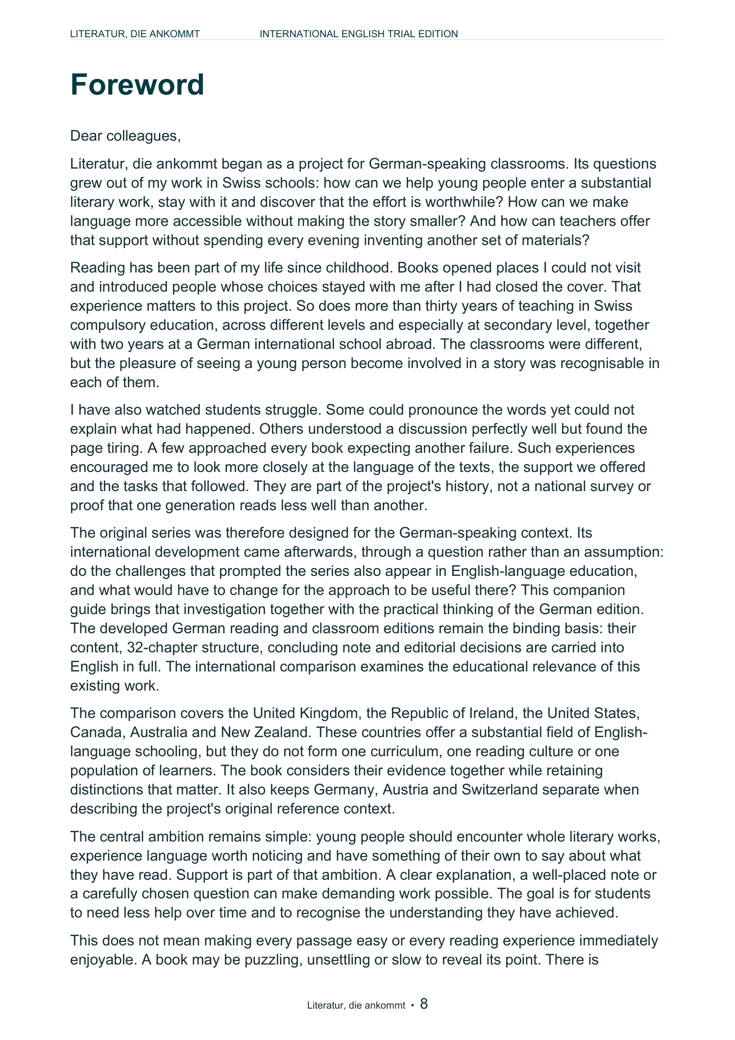 A look at the foreword